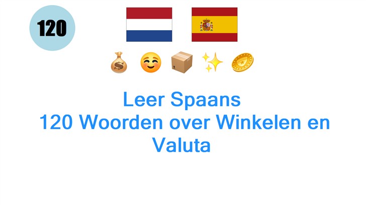 Leer Spaans: 120 Woorden over Winkelen en Valuta